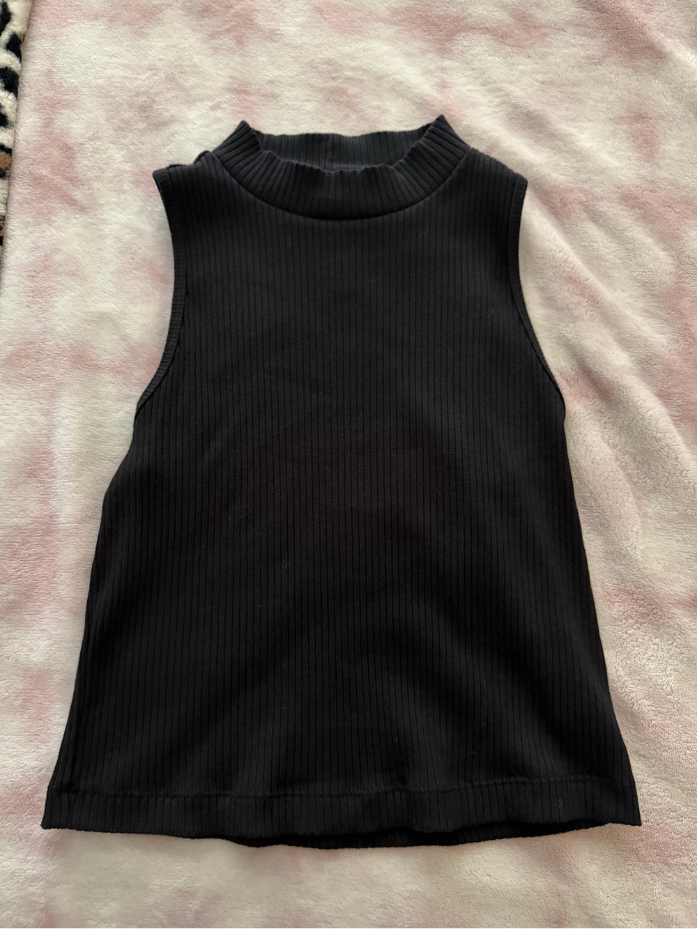 Old Navy Black Ribbed Mock Neck Tank